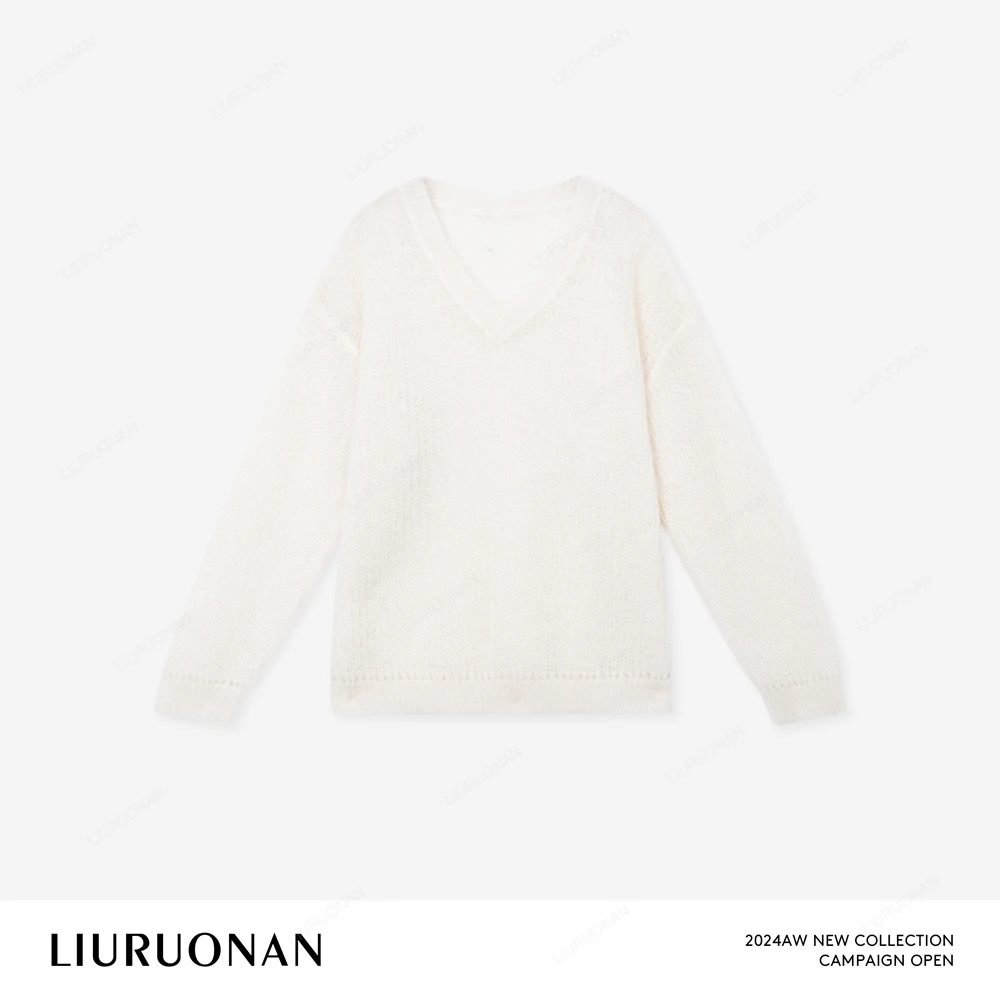 LIURUONAN 25SS【蒲公英毛衣】V领长袖套头冬季新款上衣