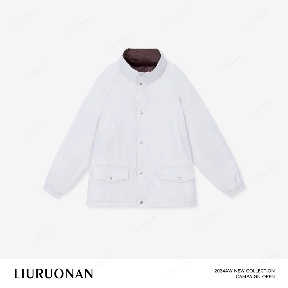 LIURUONAN 24AW【烤吐司】立领长袖保暖羽绒服90白鸭绒冬季加厚外套