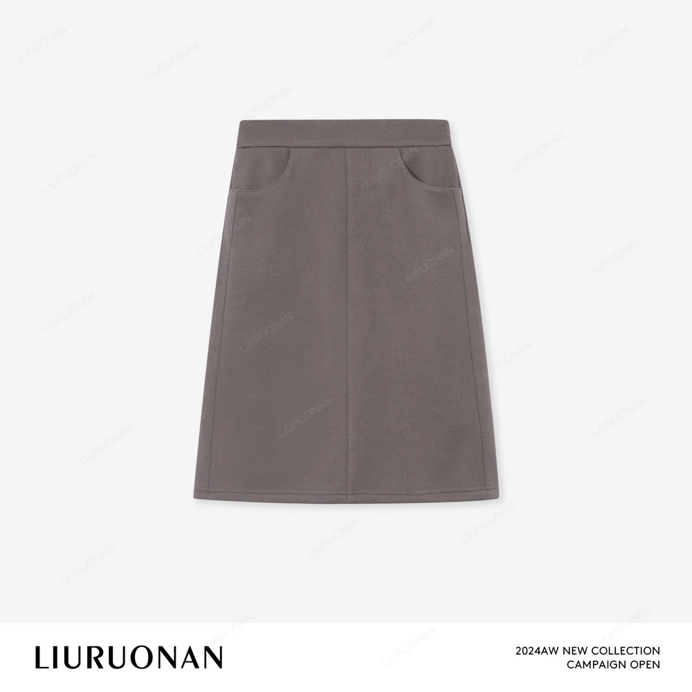 LIURUONAN 24AW【松弛卫裙】咖色显瘦气质半身裙女装秋冬百搭单品