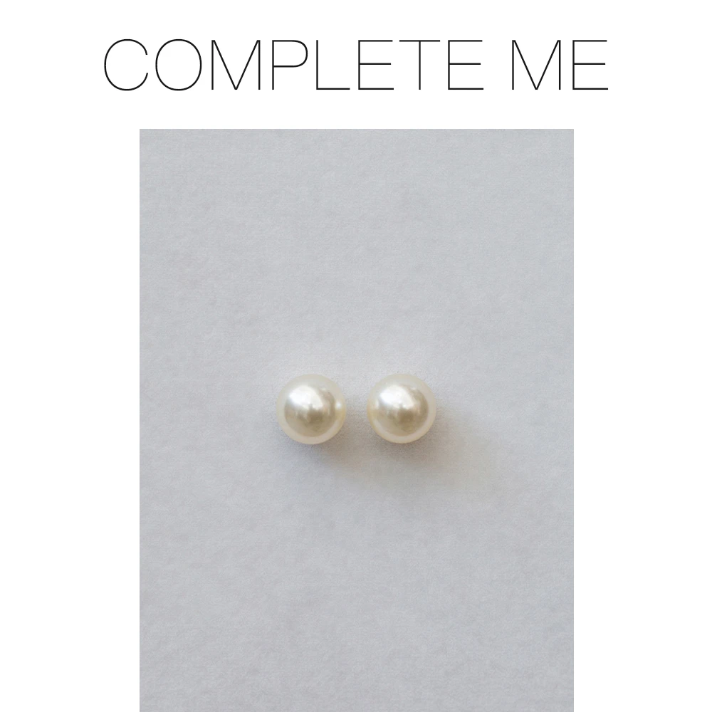 合金耳饰 COMPLETE ME 经典款 可以一直戴的高品质奶白色圆珠耳钉