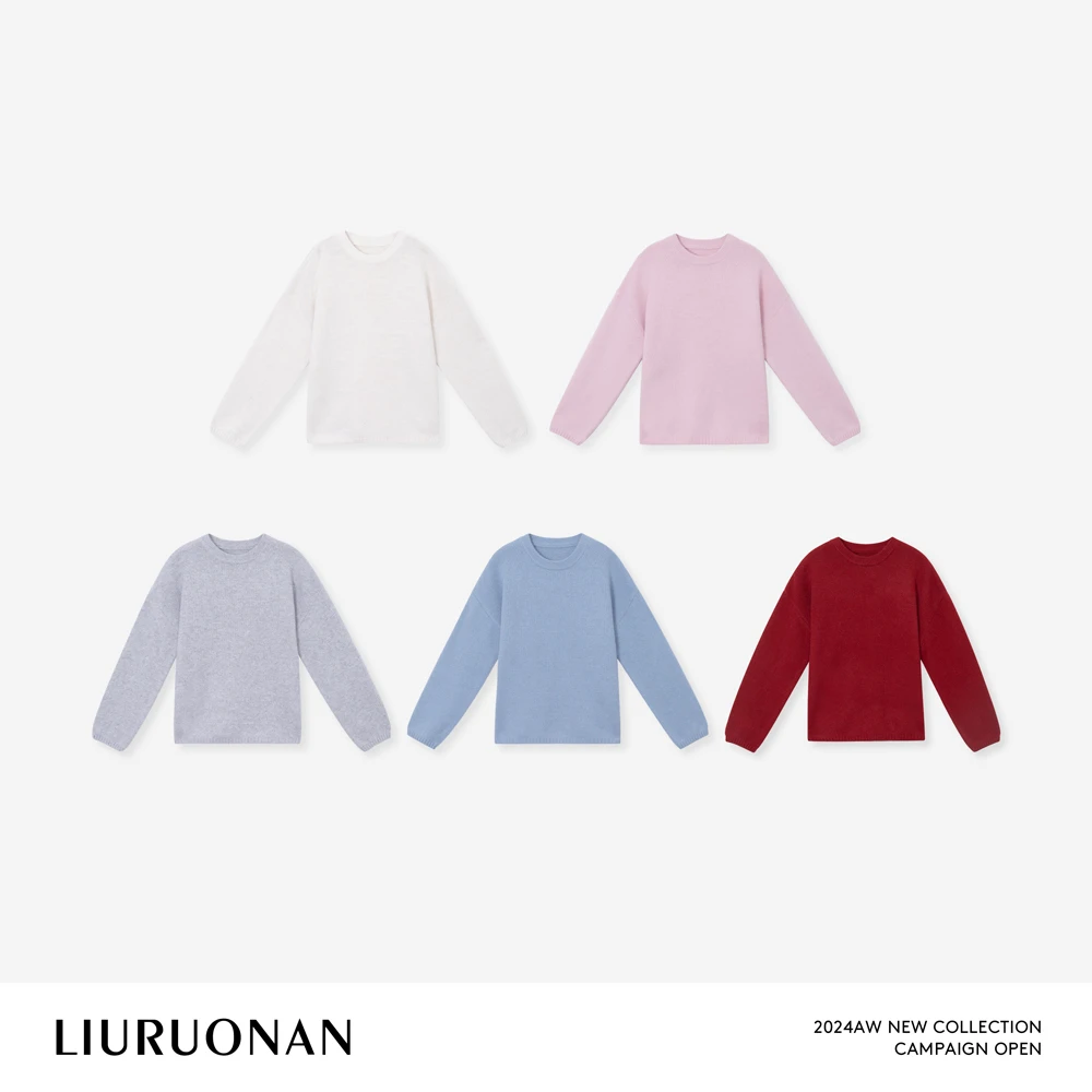 LIURUONAN 24AW【阿拉善骆绒打底】纯色套头秋冬保暖毛衣长袖上衣