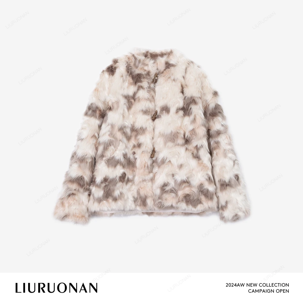 LIURUONAN 24AW 【伯德小姐】气质短外套毛绒绒宽松大衣/只能干洗