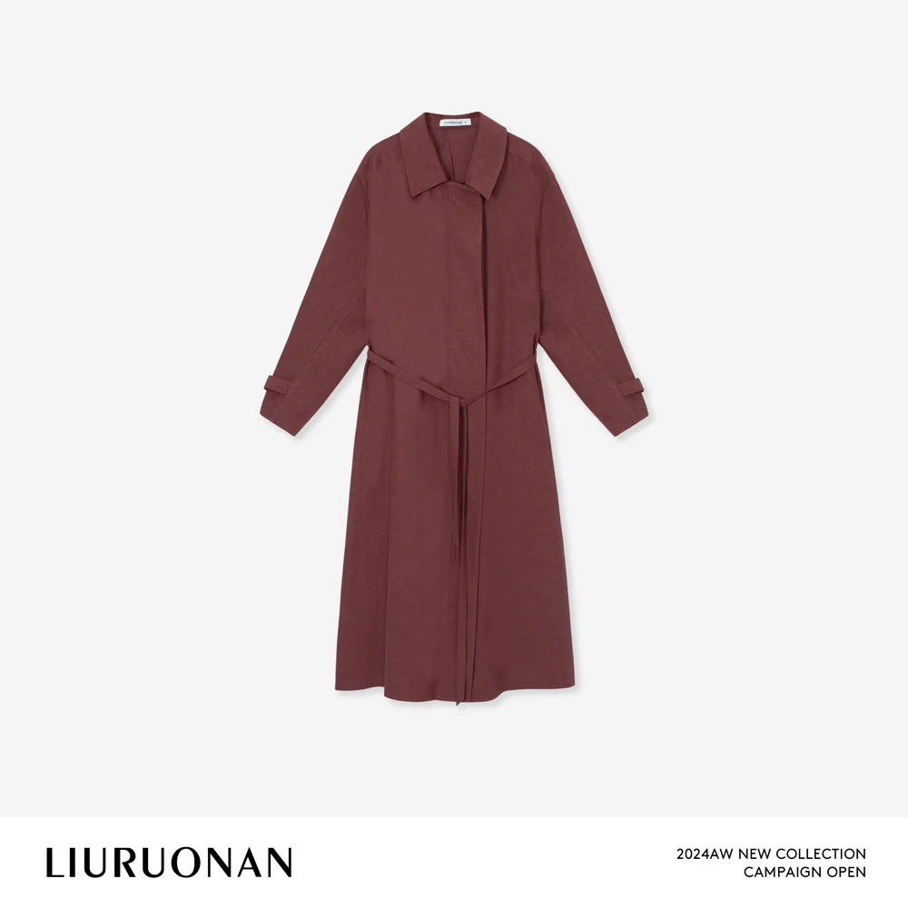 LIURUONAN 25SS【风衣式连衣裙】气质十足百搭中长款宽松连衣裙女