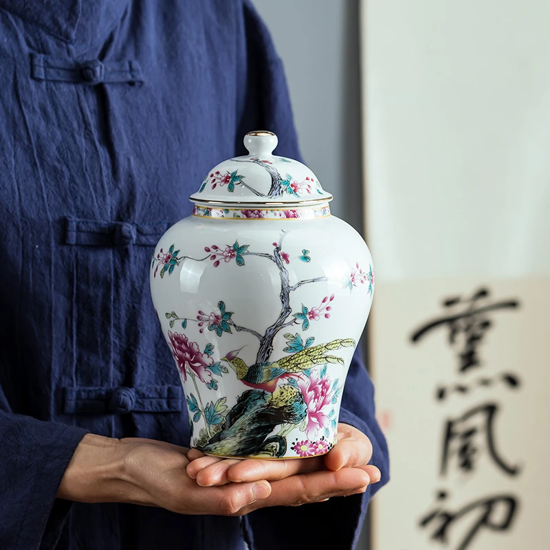 羊脂玉瓷茶叶罐密封罐茶罐花罐空罐便携装茶收纳盒糖罐家用罐子