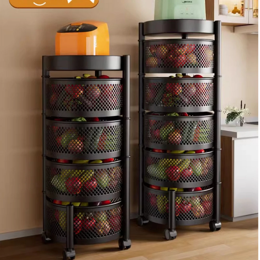 免安装置物架碳钢烤漆架多功能大容量加粗加厚加高围栏蔬果厨房