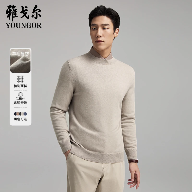【含绵羊毛】雅戈尔秋冬季毛衫男士青年舒适毛衣亲肤修身毛衫619968
