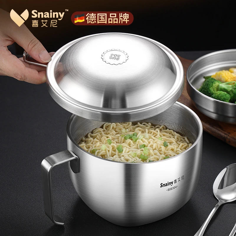 不锈钢多层泡面碗成人饭盒便当盒多功能带盖防烫加厚上班族饭碗
