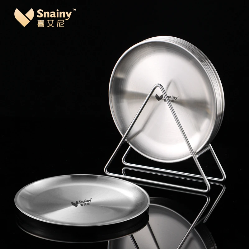 【直播好物】不锈钢盘子餐桌吐骨碟家用饭桌垃圾残渣碟圆形盘子碟子