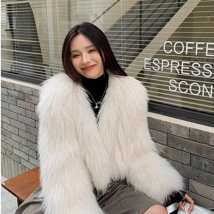 冬款外套双面编织时尚洋气短款保暖