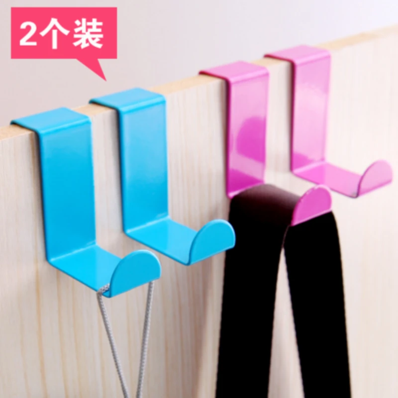 门背式挂钩门后收纳架创意免打孔铁艺橱柜钩子无痕壁挂衣帽钩免钉
