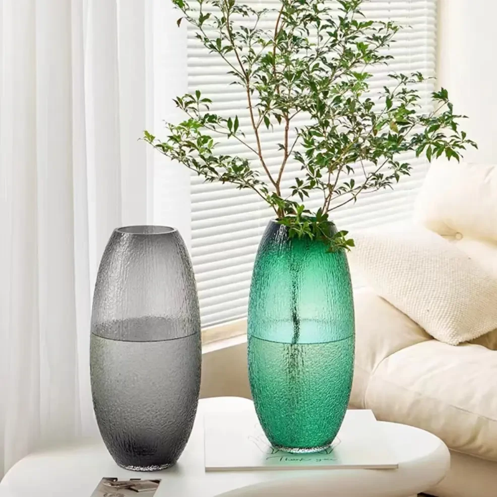 25cm大号落地玻璃花瓶轻奢水养富贵竹雪柳马醉木吊钟