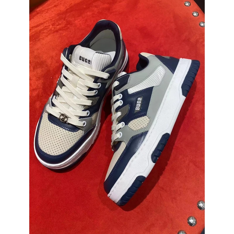 【进口男鞋SIDAN】意大利斯丹品牌男士时尚深蓝运动休闲板鞋厚底