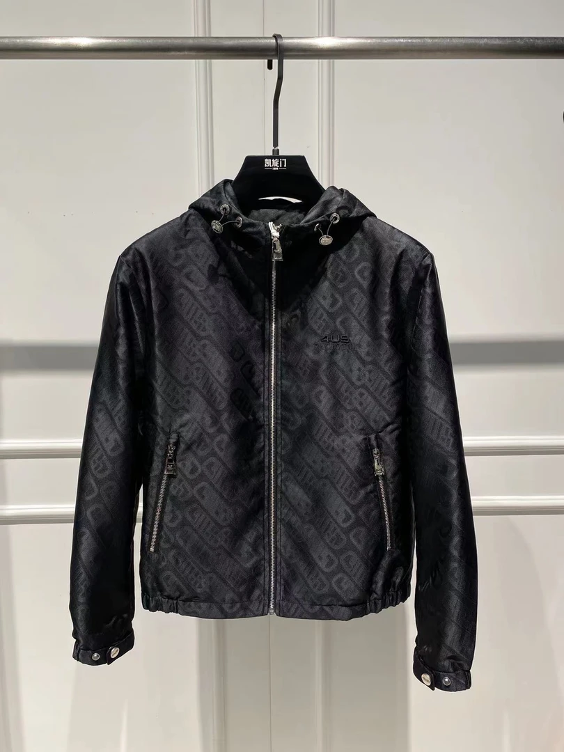 4US/4US秋季新款高端男士连帽时尚茄克潮牌纯色拉链防风外套运动