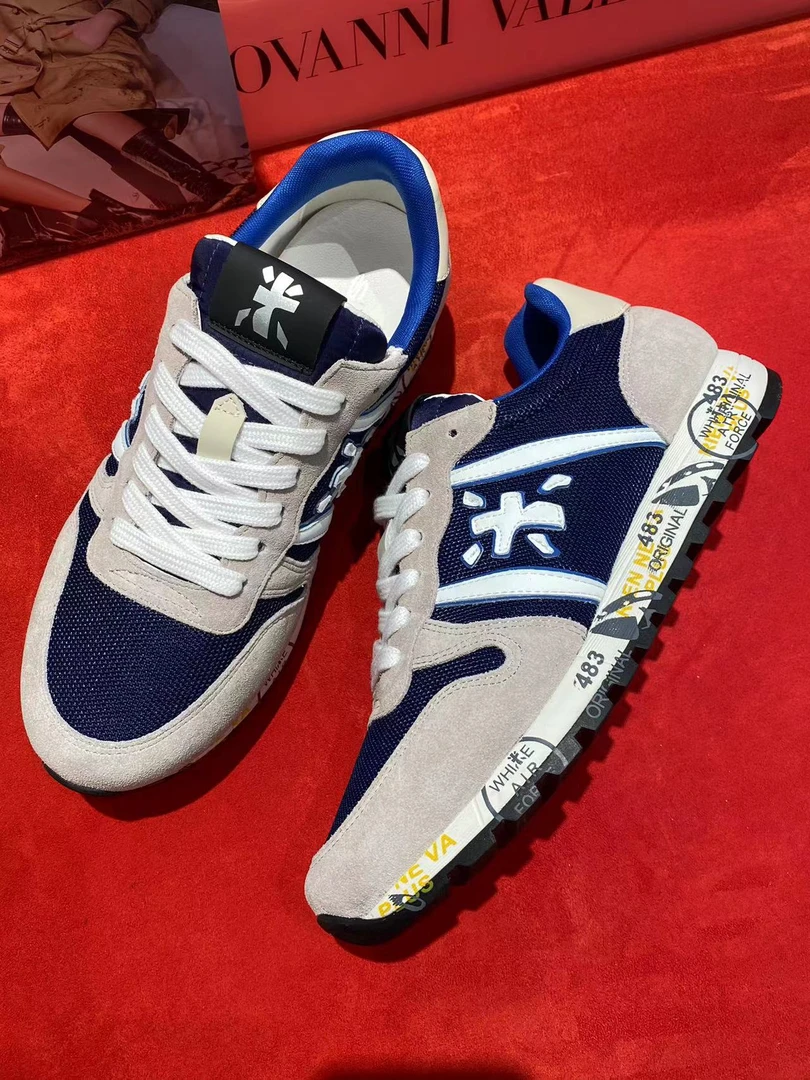 【斯丹】米字男鞋男款百搭爆款潮流经典蓝灰拼色时尚潮鞋男士休闲鞋