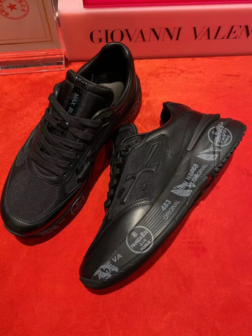 【斯丹】米字男鞋男款百搭爆款潮流透气黑色网面时尚潮鞋男士休闲鞋