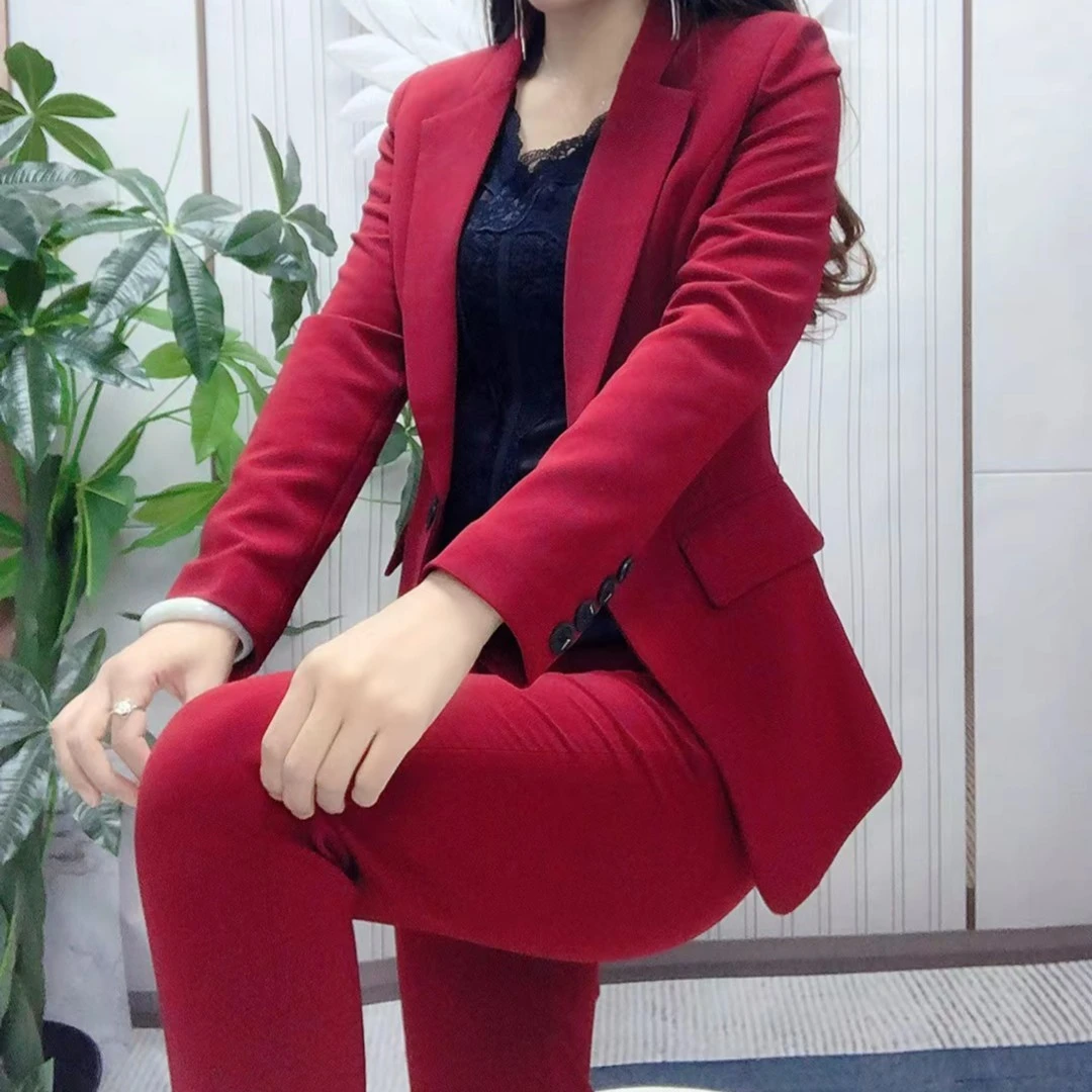 7788-2春季新款女士洋气西装修身气质秋冬新款小西装小脚裤套装