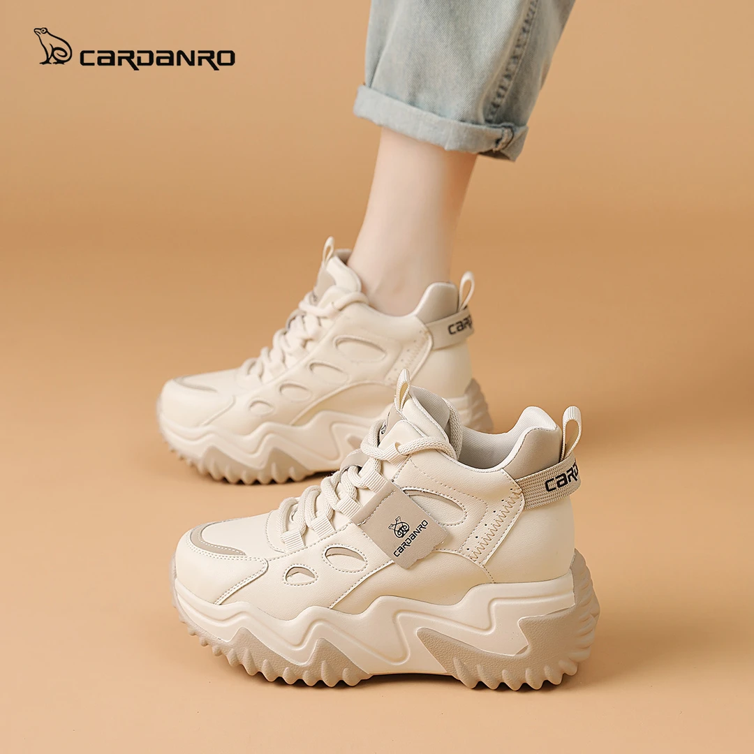 Cardanro/卡丹路厚底增高老爹鞋女棉鞋新款时尚休闲小个子雪地靴