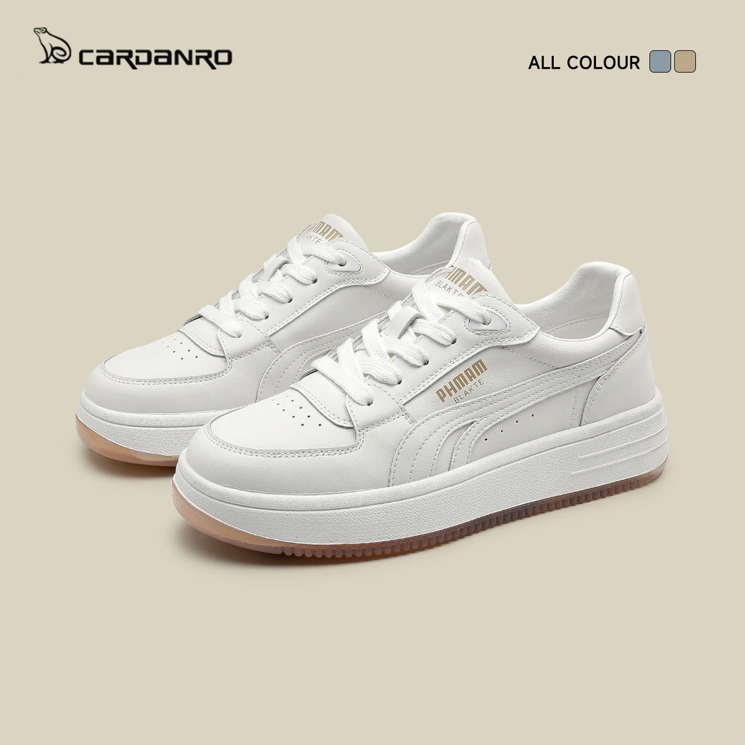 意大利卡丹路小白鞋女2025新款秋季休闲轻便女鞋百搭运动真皮板鞋