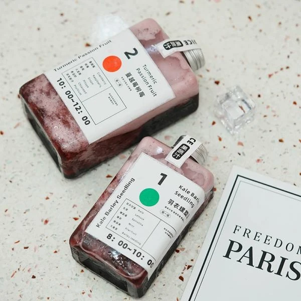 轻断食三日果蔬瓶350ml加厚便携一次性pet奶茶杯子一次性带盖家用