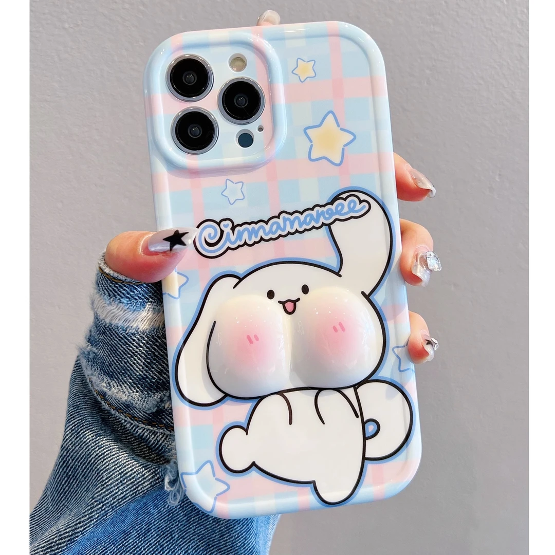 立体捏捏玉桂狗美乐蒂苹果14promax手机壳iPhone13硅胶11/12女款x