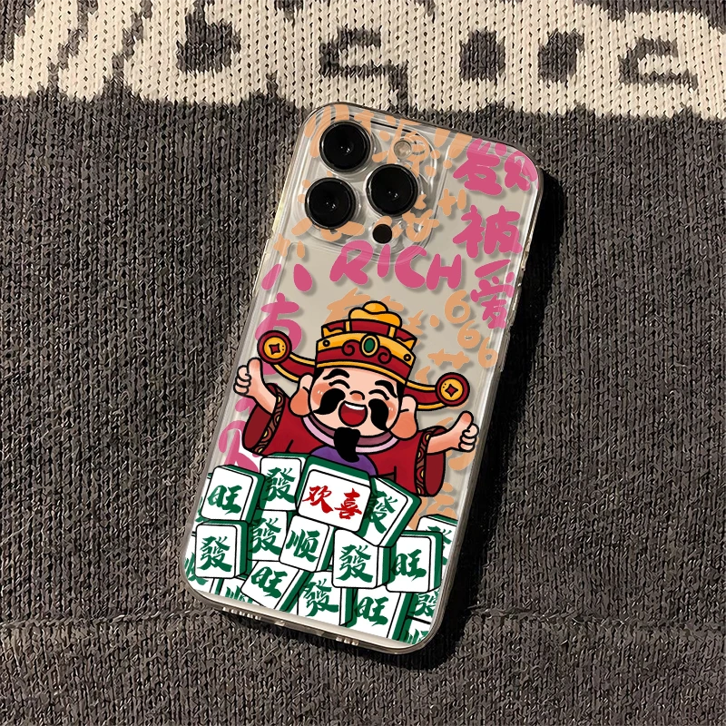 财源滚滚新年苹果oppo小米viv华为适用iPhone15手机壳14pro太空软