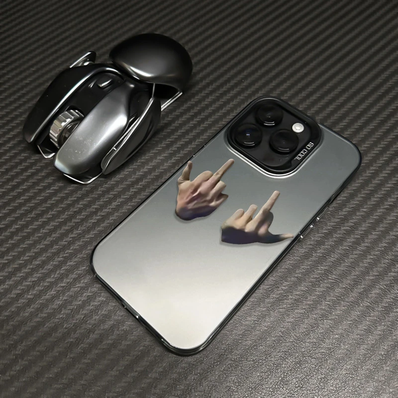 创意中指手势苹果14手机壳iphone13/15promax高级12/11网红xs防摔