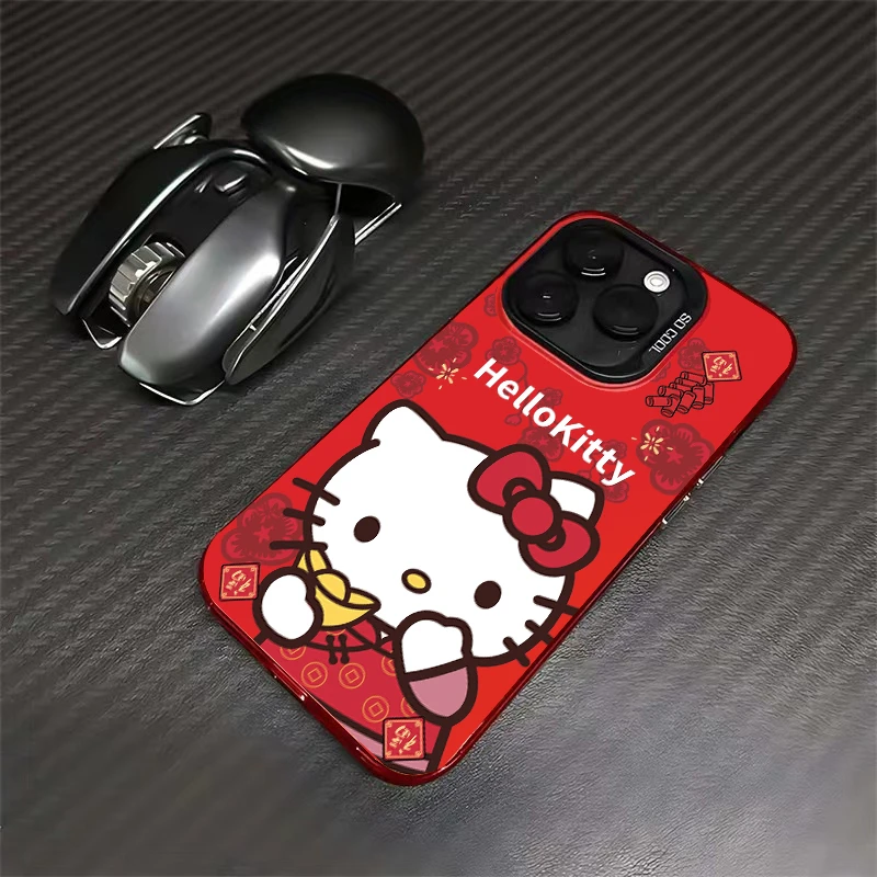 新春凯蒂猫苹果15手机壳iPhone14Promax潮牌保护套13防摔11创意12