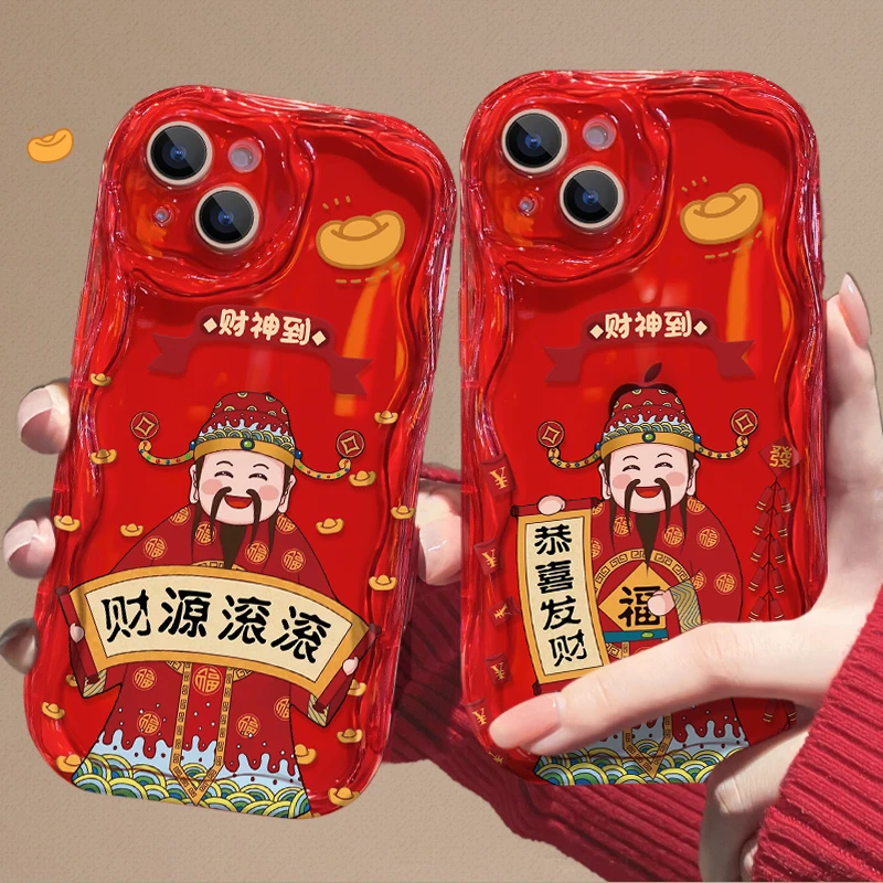 财神到财源滚滚安卓苹果15/14promax/13软壳12/xs全包xr/11手机壳