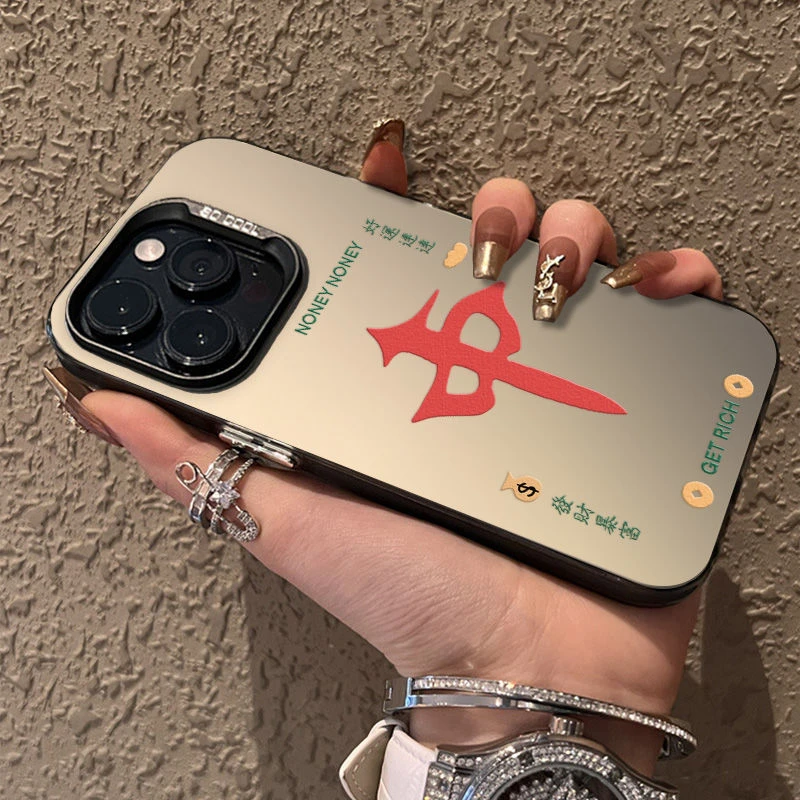 好运红中创意按键苹果14promax手机壳iPhone13pro12/11磨砂全包xr