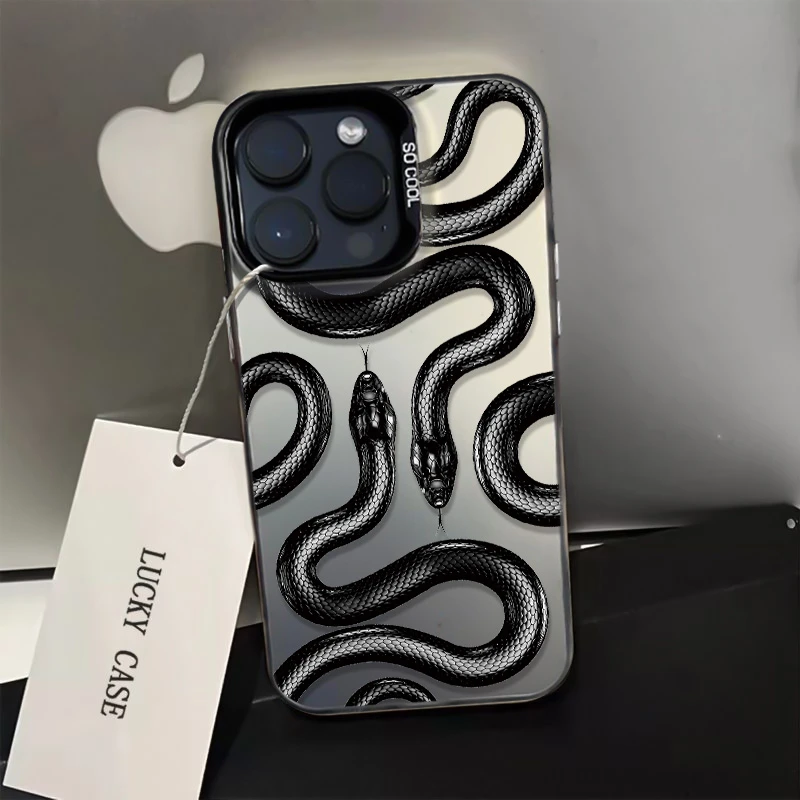 蟒蛇苹果15promax手机壳iphone14高级13创意14pro磨砂12男女11/xs