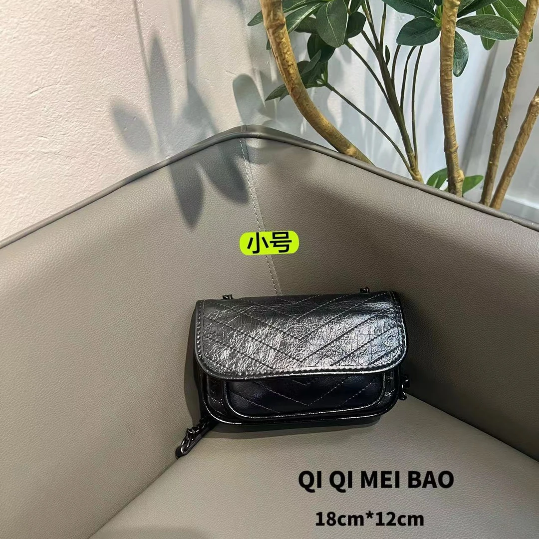 七七美包   头层油蜡皮褶皱小号mini NiKi 136