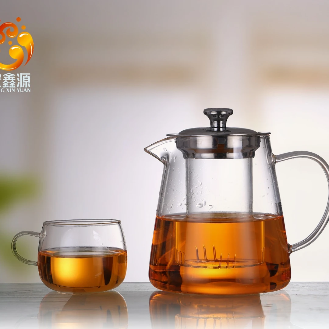 宏鑫源G705加厚手工透明过滤大容量蒸汽沏茶带盖分茶茶壶玻璃泡茶