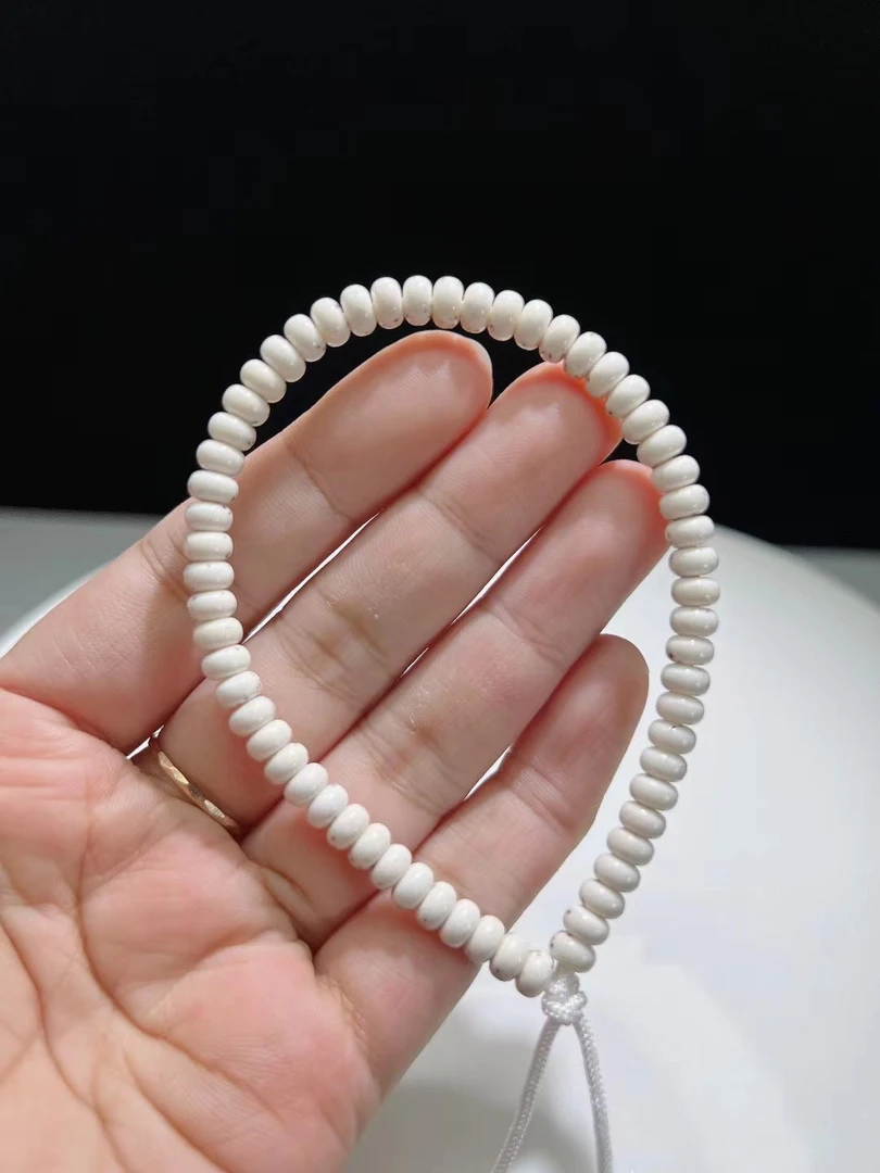 星月菩提子6×4苹果小米珠脱脂顺白