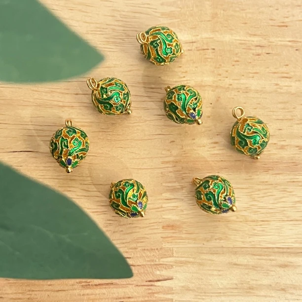 （珐琅彩绿色当季流行纽扣）新中式旗袍纽扣国风扣