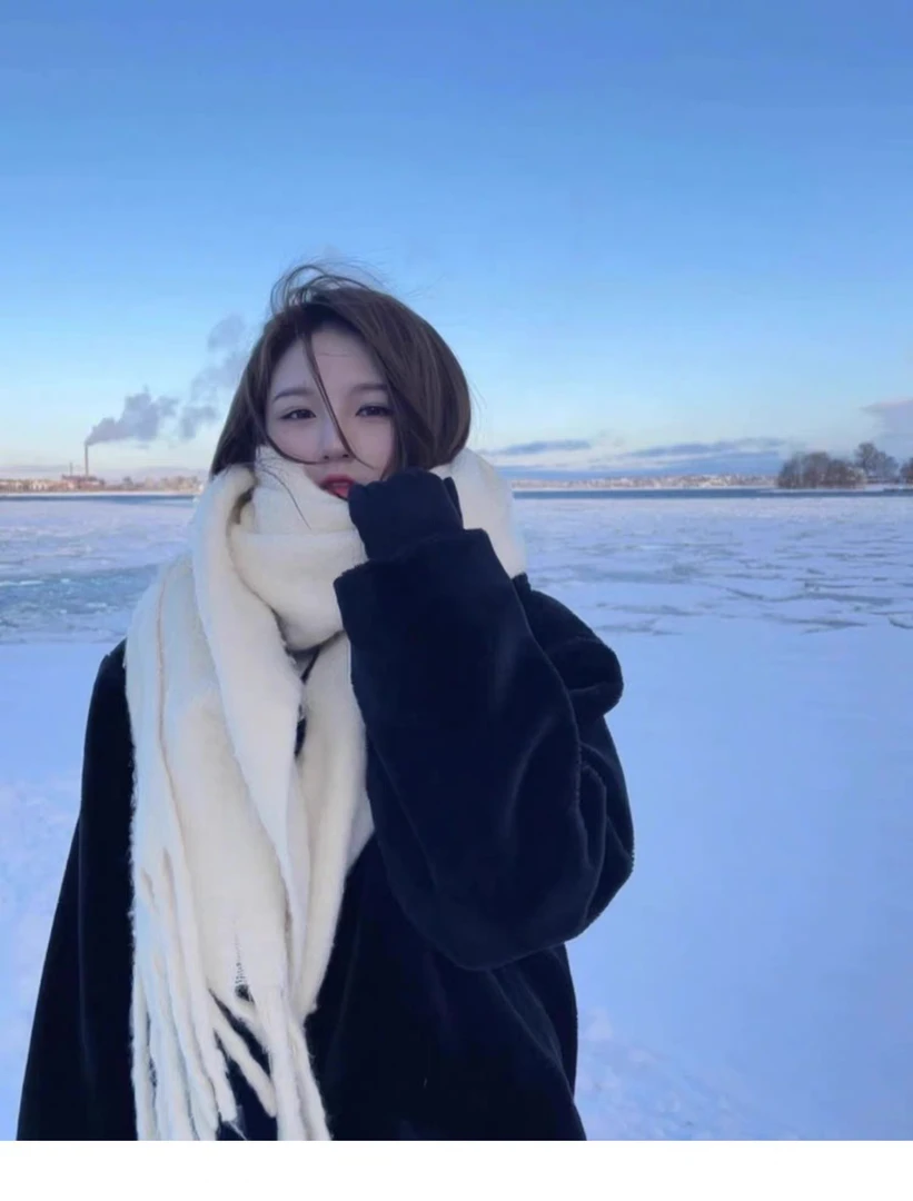 纯色加厚围巾女生冬季新款韩版ins冬天学生百搭披肩防风保暖围脖