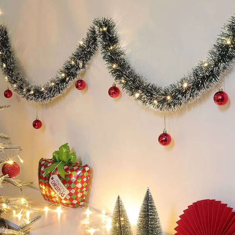 圣诞节装饰品墨绿色毛条拉花彩带DIY圣诞树手工材料套装 圣诞毛条