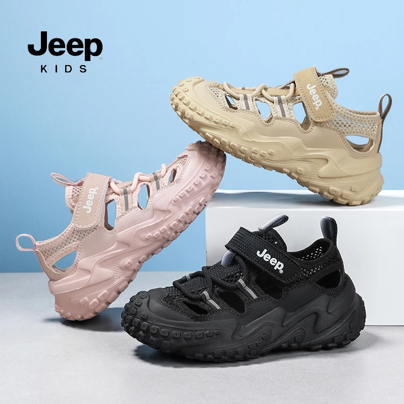 jeep男童凉鞋夏季新款休闲百搭镂空透气运动凉鞋男童沙滩凉鞋女童