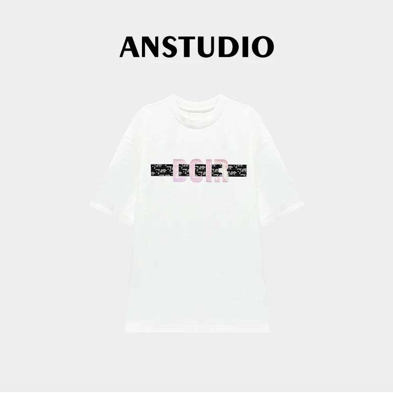 ANNI · Ani-A660早春2024新款标印花宽松时尚百搭T恤