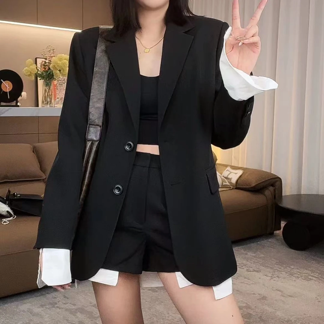 ANNI · Ani-A793 黑色小西装外套女2024新款流行休闲高级感西服