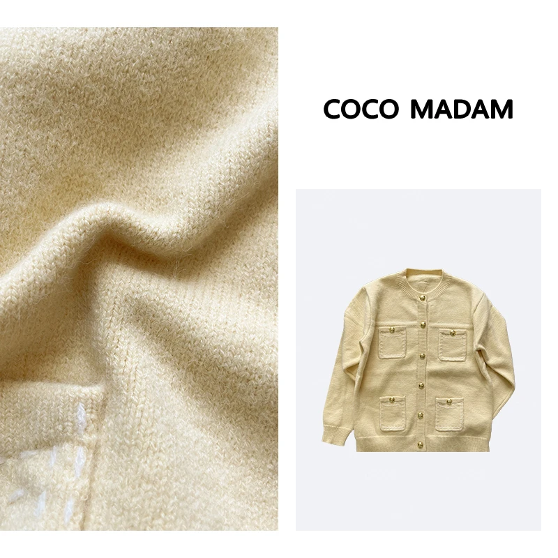 《An ni》Ani-B425 秋季新款休闲时尚百搭小香风圆领毛织外套