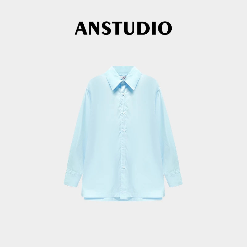 ANNI · Ani-A588新款刺绣宽松时尚百搭简约衬衫