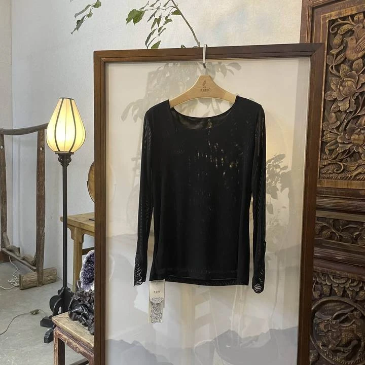 JIXIANGYIJIA/吉祥衣家长袖刺绣打底衫653114497