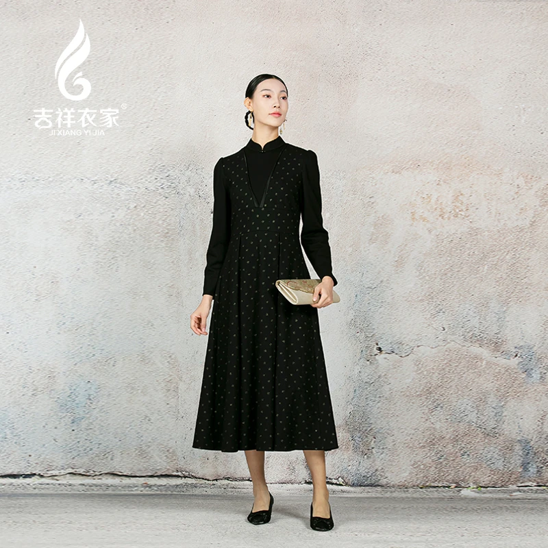 JIXIANGYIJIA/吉祥衣家朗星缀空（连衣裙）924234673