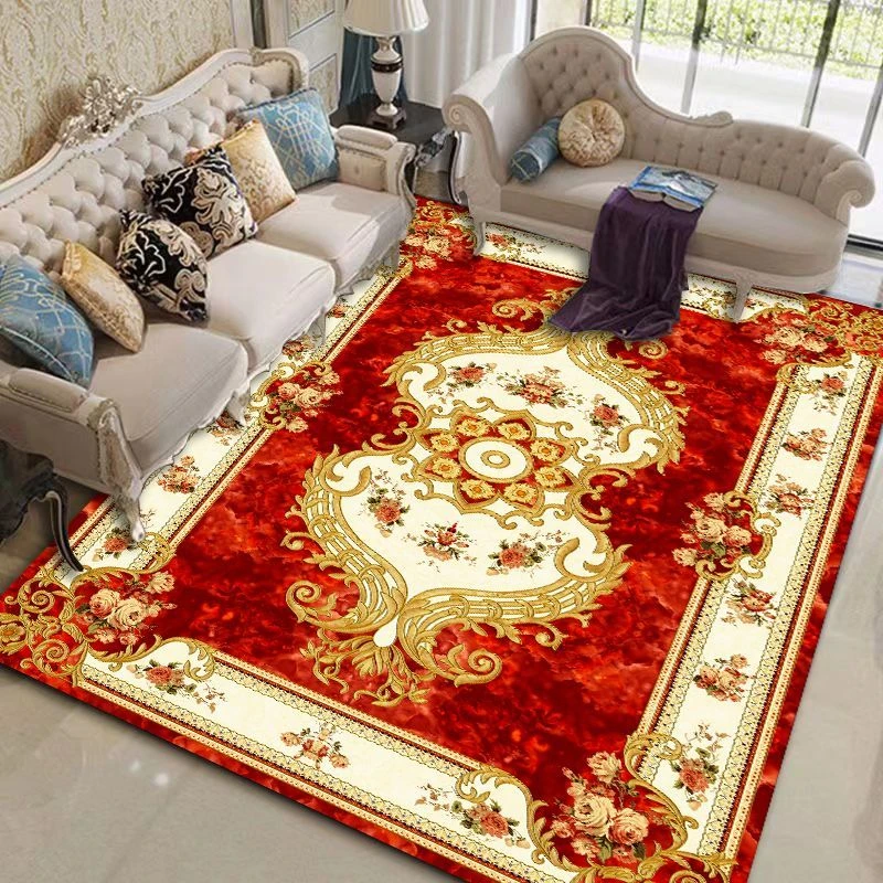 欧式客厅地毯沙发茶几垫家用卧室满铺美式床边地毯可裁剪耐脏地垫