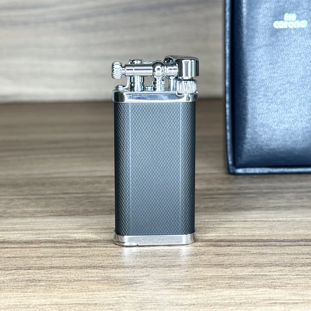 日本皇冠打火机：菱格纹 烟斗专用打火机 充气