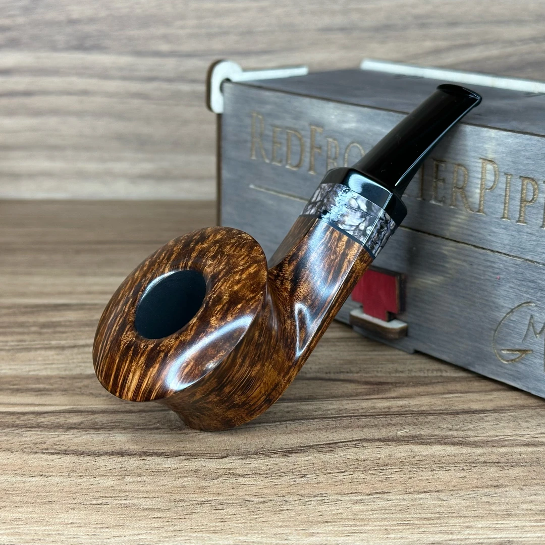 俄罗斯GM 磁铁佬二徒弟 个性平底锅斗型石楠木手工烟斗