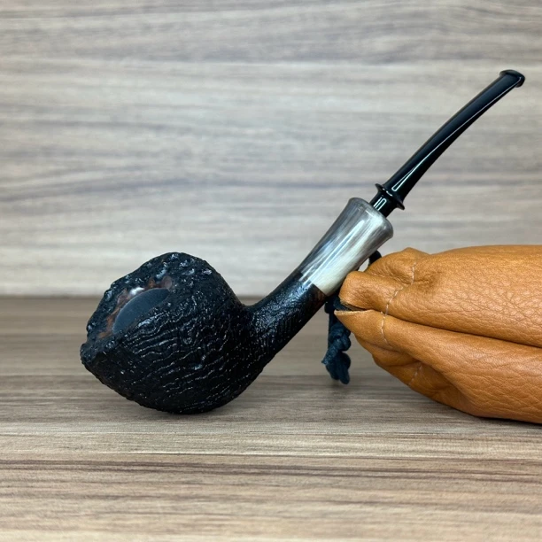 曼茨C.Manz 德国大师 自由瘤皮牛角装饰石楠木手工烟斗