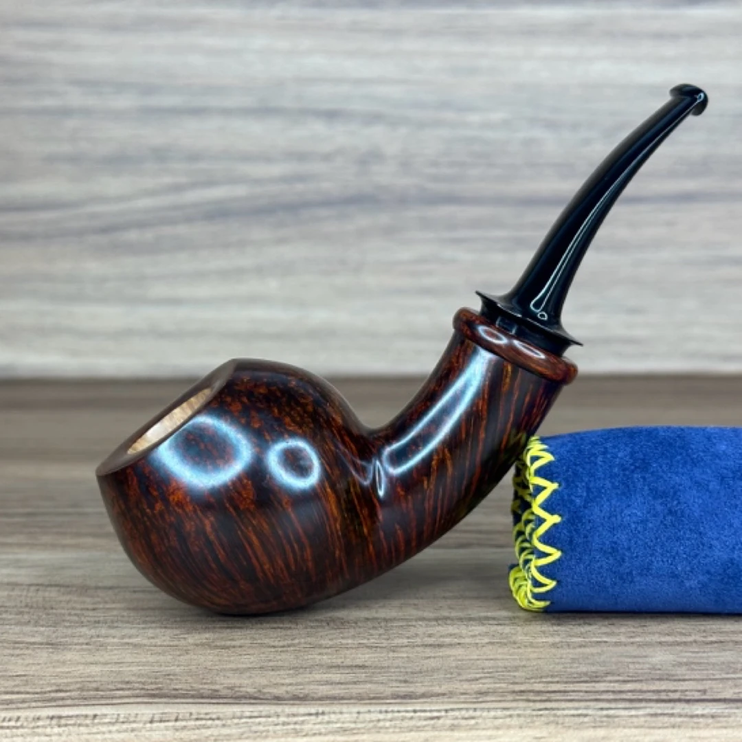 俄罗斯 艾拉洛夫 光面大料河豚斗型石楠木手工烟斗