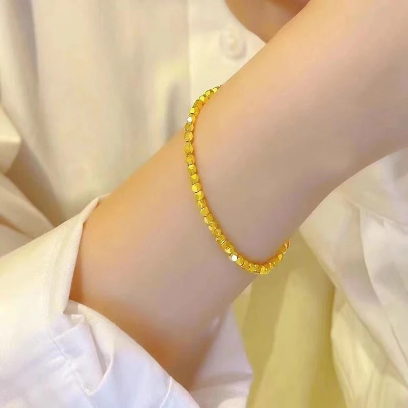 铜合金手链 新款珠珠镭射珠子手链传承碎银几两国潮风手链