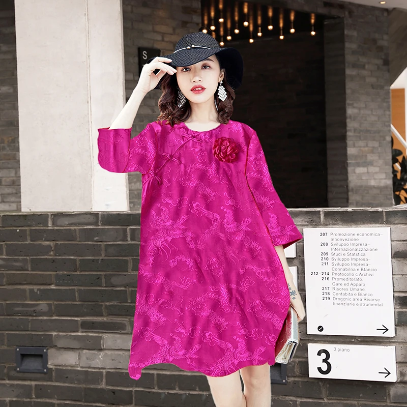 2024新款大码新中式改良旗袍宽松国风女装230斤胖太太连衣裙